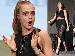Cast members from Suicide Squad take the stage for the Warner Bros. panel at Comic Con in San Diego, CA\n\nPictured: Cara Delevingne\nRef: SPL1076903  110715  \nPicture by: London Entertainment/Splash News\n\nSplash News and Pictures\nLos Angeles: 310-821-2666\nNew York: 212-619-2666\nLondon: 870-934-2666\nphotodesk@splashnews.com\n