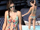UK CLIENTS MUST CREDIT: AKM-GSI ONLY
EXCLUSIVE: Victoria's Secret Angel Alessandra Ambrosio wears a cutaway swimsuit as she enjoys an afternoon by the pool with her two young children and family friends.

Pictured: Alessandra Ambrosio
Ref: SPL1077785  120715   EXCLUSIVE
Picture by: AKM-GSI / Splash News
