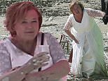 EXCLUSIVE: Pauline Quirke get into a sticky spot while filming for a new comedy Sky TV drama co staring Hollywood actor Rob Lowe.  The Tv Drama is called 'You Me and The Apocalypse' which is based on the different characters last days of mankind.  The Broadchurch and Emmerdale Actress was wearing a wedding dress and struggling to walk across the beach with her co actors.  The cast could be heard laughing in between filming as they got stuck in the mud which was in a quarry.  Pauline had to repeat the same scene for hours while the cameras and lighting rigs were moved in different positions on a hot day  - Oxfordshire\n\nPictured: Pauline Quirke\nRef: SPL1074846  100715   EXCLUSIVE\nPicture by: Ian Lawrence / Splash News\n\nSplash News and Pictures\nLos Angeles: 310-821-2666\nNew York: 212-619-2666\nLondon: 870-934-2666\nphotodesk@splashnews.com\n