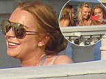 Picture Shows: Lindsay Lohan  July 11, 2015
 
 Actress Lindsay Lohan and some friends enjoy a day on a balcony in Monaco. The three friends took selfies and put on makeup.
 
 Exclusive All Rounder
 UK RIGHTS ONLY
 FameFlynet UK © 2015
 Tel : +44 (0)20 3551 5049
 Email : info@fameflynet.uk.com