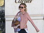 Beverly Hills, CA - "Sparks" songstress Hilary Duff got in some shopping in Beverly Hills on Monday morning, accompanied by a gal pal. The 'Younger' actress donned a white tank, leggings, sneakers, and a pale pink leather jacket as she first browsed Cartier before heading to Sephora for a few makeup essentials.
AKM-GSI     July 13, 2015
To License These Photos, Please Contact :
Steve Ginsburg
(310) 505-8447
(323) 423-9397
steve@akmgsi.com
sales@akmgsi.com
or
Maria Buda
(917) 242-1505
mbuda@akmgsi.com
ginsburgspalyinc@gmail.com