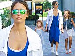 12.JULY.2015 - LOS ANGELES - USA
*** EXCLUSIVE ALL ROUND PICTURES STRICTLY AVAILABLE FOR UK AND GERMANY USE ONLY ***
AMERICAN ACTRESS JESSICA ALBA TAKES HER DAUGHTERS HAVEN AND HONOR TO THE GROVE IN LOS ANGELES. JESSICA HELD HANDS WITH HER GIRLS IN A BLUE DRESS AND WHITE COAT WHILE LITTLE HONOR LOOKED ADORABLE IN A DENIM VEST, A WHITE DRESS AND PEEP TOE SANDALS. HER LITTLE SISTER HAVEN WORE A CUTE LITTLE DRESS WITH POLKA DOT SANDALS.
BYLINE MUST READ : XPOSUREPHOTOS.COM
***UK CLIENTS - PICTURES CONTAINING CHILDREN PLEASE PIXELATE FACE PRIOR TO PUBLICATION ***
*UK CLIENTS MUST CALL PRIOR TO TV OR ONLINE USAGE PLEASE TELEPHONE 0208 344 2007*