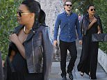UK CLIENTS MUST CREDIT: AKM-GSI ONLY
EXCLUSIVE: Naya Rivera and her husband Ryan Dorsey arrive for a dinner date at Il Cielo in Beverly Hills.  The 'Glee' actress, who announced her pregnancy in February, showed her baby bump beneath a black maxi dress and black leather jacket.  She accessorized with a matching black envelope clutch, necklace and aviator sunglasses.

Pictured: Naya Rivera and Ryan Dorsey
Ref: SPL1077950  120715   EXCLUSIVE
Picture by: AKM-GSI / Splash News