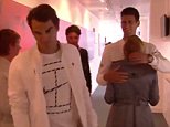 1198416 Awkward moment Federer sidesteps Djokovic in corridor