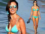 UK CLIENTS MUST CREDIT: AKM-GSI ONLY
EXCLUSIVE: Model-turned-actress Alessandra Ambrosio proved that she's staying fit while in Rio. The beach bum wore a cute light green two-piece bikini while braving the waves with her mini-me Anja (Not Pictured).

Pictured: Alessandra Ambrosio
Ref: SPL1078768  130715   EXCLUSIVE
Picture by: AKM-GSI / Splash News