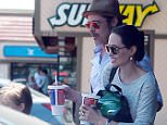 139942, EXCLUSIVE: Brad and Angelina takes kids Shiloh and Pax to a Toys R Us in Glendale. Los Angeles, California - Friday July 10, 2015. Photograph: Juan Sharma/Bruja, © PacificCoastNews. Los Angeles Office: +1 310.822.0419 sales@pacificcoastnews.com FEE MUST BE AGREED PRIOR TO USAGE