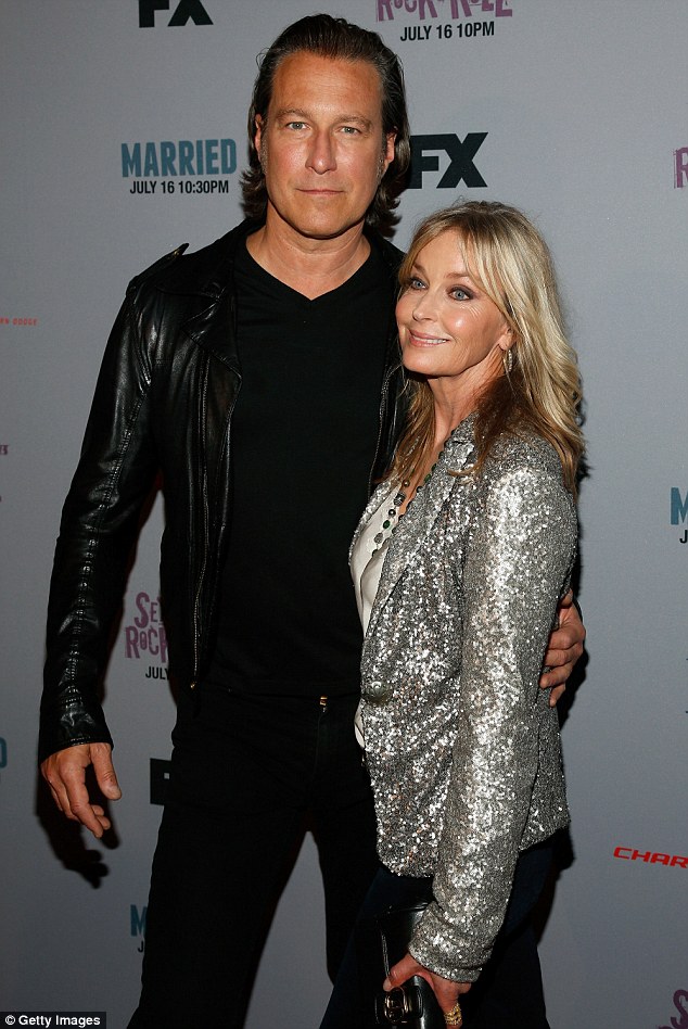 Standing by her man: Bo Derek accompanied longtime love John Corbett to the premiere screening of his new TV series in New York on Tuesday night