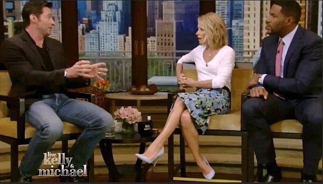 All in the name of fun: Hugh has appeared on Live! with Kelly and Michael, which is co-hosted by Kelly Rippa and the retired NFL star before