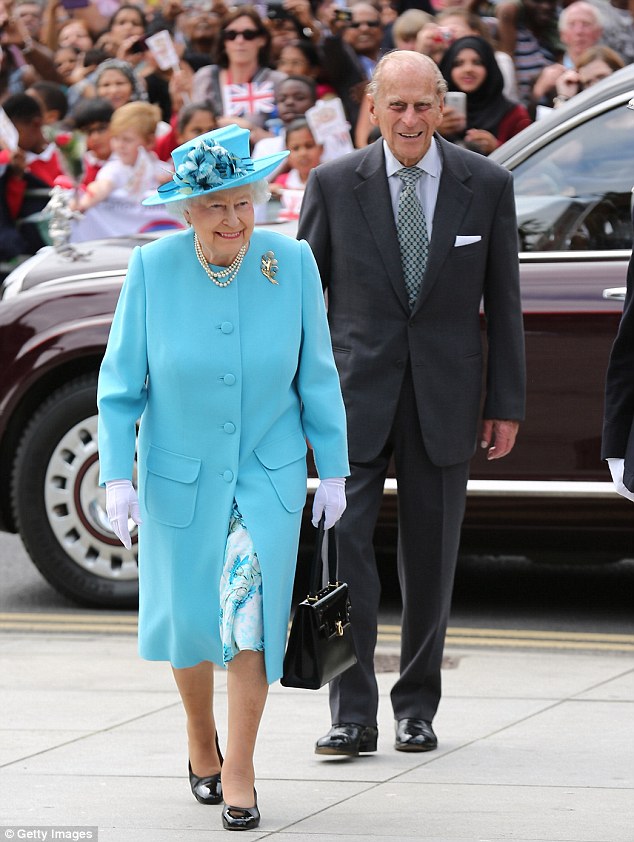 Earlier, the Queen and Philip arrived at the Broadway Theatre where they were greeted by a large crowd