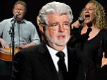 FILE - In this Jan. 15, 2014 file photo, Don Henley, left, and Glenn Frey of The Eagles perform at the Forum in Los Angeles. A list of six Kennedy Center honorees were announced Wednesday, which includes ìStar Warsî creator George Lucas, groundbreaking actresses Rita Moreno and Cicely Tyson, singer Carole King, rock band the Eagles and acclaimed music director Seiji Ozawa. (Photo by John Shearer/Invision/AP, File)