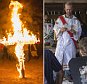 Members of the National Socialist Movement and the Adirondack Fraternity White Knights, a group that claims affiliation with the Ku Klux Klan, take part in a cross and swastika lighting ceremony at a private residence in Hunt County, Texas, November 9, 2014. The Ku Klux Klan, which had about 6 million members in the 1920s, now has some 2,000 to 3,000 members nationally in about 72 chapters, or klaverns, according to the Southern Poverty Law Center, an organization that monitors extremist groups.  REUTERS/Johnny Milano\nPICTURE 30 OF 34 FOR WIDER IMAGE STORY "INSIDE THE KU KLUX KLAN"\nSEARCH "MILANO KKK" FOR ALL PICTURES