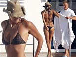 13.JULY.2015 - SAINT TROPEZ - SOUTH OF FRANCE\n*** AVAILABLE FOR UK SALE ONLY ***\n50 YEAR OLD AUSTRALIAN MODEL ELLE MACPHERSON 'THE BODY' ENJOYS A DAY ON BOARD A LUXURY YACHT WITH HER FAMILY IN THE SOUTH OF FRANCE. ELLE WORE A TWO-PIECE WHITE BIKINI, SHOWING OFF HER SLIM FIGURE  ON BOARD THE MADSUMMER GEORGE TOWN YACHT. ELLE WAS SEEN SUNBATHING IN HER BIKINI AND WEARING A LARGE HAT. ELLE JUMPED OFF THE YACHT FROM A GREAT HEIGHT INTO THE WATER AND THEN WENT FOR A SWIM\nBYLINE MUST READ : E-PRESS / XPOSUREPHOTOS.COM\n***UK CLIENTS - PICTURES CONTAINING CHILDREN PLEASE PIXELATE FACE PRIOR TO PUBLICATION ***\n**UK CLIENTS MUST CALL PRIOR TO TV OR ONLINE USAGE PLEASE TELEPHONE 0208 344 2007**