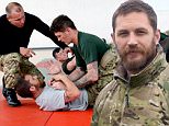 Hollywood actor Tom Hardy(grey) on visited RM Condor, Abroath, East Angus, to join in some of the training with 45 Commando Group conduct. See Centre Press story CPHARD