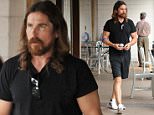 Christian Bale sporting the Jesus look as he stops by a jewelry store in Brentwood. July 20, 2015 X17online.com