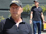 Please contact X17 before any use of these exclusive photos - x17@x17agency.com   Bruce Willis lunches with director Len Wiseman at Tavern. A body was found in the pool of former wife Demi Moore's home early this morning but it's been reported no foul play was involved Sunday, July 19, 2015. X17online.com