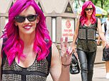 Jenny McCarthy throws a peace sign while matching pink hair and lipsticks as leaving the SiriusXM studios in New York City\n\nPictured: Jenny McCarthy\nRef: SPL1090135  290715  \nPicture by: Felipe Ramales / Splash News\n\nSplash News and Pictures\nLos Angeles: 310-821-2666\nNew York: 212-619-2666\nLondon: 870-934-2666\nphotodesk@splashnews.com\n