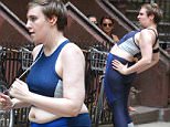 Lena Dunham filming a scene at the HBO's tv series "Girls" in Brooklyn.\n\nPictured: Lena Dunham\nRef: SPL1089933  290715  \nPicture by: Jose Perez \n\nSplash News and Pictures\nLos Angeles: 310-821-2666\nNew York: 212-619-2666\nLondon: 870-934-2666\nphotodesk@splashnews.com\n