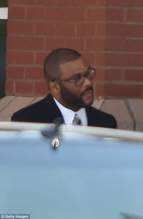 ALPHARETTA, GA - AUGUST 01:  Director Tyler Perry attends Bobbi Kristina Brown Funeral at St. James United Methodist Church on August 1, 2015 in Alpharetta, Georgia. Bobbi Kristina Brown, daughter of Whitney Houston and Bobby Brown, was reportedly found unconscious in her bathtub on January 31, 2015 and passed away on July 26, 2015 at the age of 22 after an extended hospital stay.  (Photo by Paras Griffin/Getty Images)