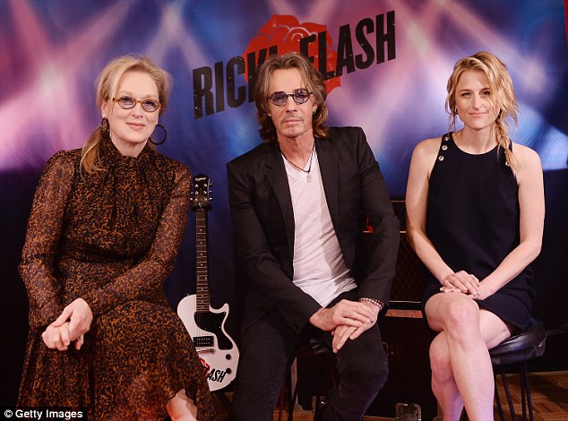Talented cast: The Australian Jessie's Girl rocker-turned-actor plays Greg, Meryl's boyfriend and lead guitarist in The Flash, while Mamie plays Meryl's daughter appropriately enough