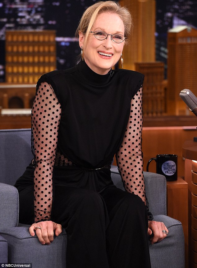 Lady in black: The 66-year-old was looking great for her age for her appearance on the show