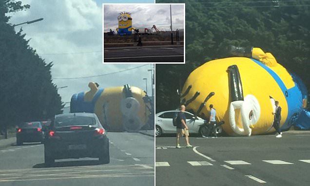 Traffic chaos in Dublin after Minion character blows free from nearby funfair