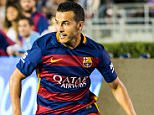 PASADENA, CA - JULY 21: Pedro #7 of Barcelona brings the ball down the wing during the International Champions Cup 2015 match between FC Barcelona and Los Angeles Galaxy at the Rose Bowl on July 21, 2015 in Pasadena, California.  Barcelona won the match 2-1 (Photo by Shaun Clark/Getty Images)