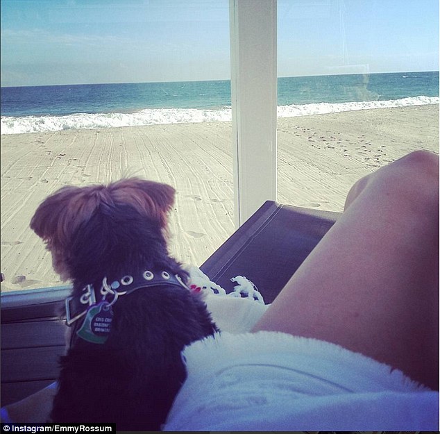 'Ruff life': The star has recently found time to rest and relax by the beach