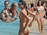 OIC - ENTSIMAGES.COM - NO WEB USE UNLESS FEES AGREED - EXCLUSIVE!!  - Victoria's Secret model Alessandra Ambrosio seen spending time at the beach jet-skiing with her children, Noah and Anja, and with sister Aline and her husband Duda Deboni, in Mykonos, Greece on August 11, 2015.
Fees must be agreed prior to publication.
Photo Look/ Mavrix Photo Inc/OIC 0203 174 1069