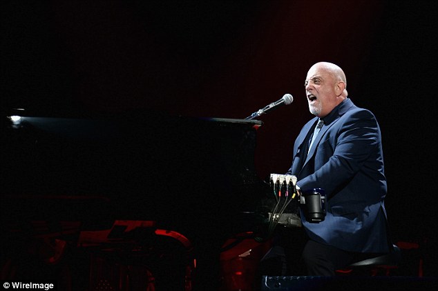 Still goin': Billy continues to play shows with his next one scheduled for Thursday in Philadelphia; here he is earlier this month playing at Nassau Coliseum on Long Island