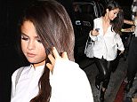 West Hollywood, CA - Selena Gomez and her girlfriends arrive at The Nice Guy in West Hollywood. The 23-year-old pop star wore in a long sleeved white top with a pair of skintight black leather pants and a matching pair of black booties.
AKM-GSI         August 13, 2015
To License These Photos, Please Contact :
Steve Ginsburg
(310) 505-8447
(323) 423-9397
steve@akmgsi.com
sales@akmgsi.com
or
Maria Buda
(917) 242-1505
mbuda@akmgsi.com
ginsburgspalyinc@gmail.com