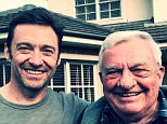 Hugh Jackman uploads a picture of himself with his father onto instagram