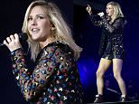 Ellie Goulding performing on the Virgin Media Stage during day one of the V Festival, at Weston Park, Shifnal, Shropshire. PRESS ASSOCIATION Photo. Picture date: Saturday August 22, 2015. Photo credit should read: Joe Giddens/PA Wire \n