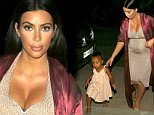 **PREMIUM EXCLUSIVE RATES APPLY** Kim Kardashian and baby north head out to dinner together in St Bart's