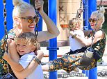 Gwen Stefani is all smiles as she rides a swing with her son Apollo at a park in Los Angeles. \n\nPictured: Gwen Stefani and Apollo Rossdale\nRef: SPL1108256  230815  \nPicture by: splash news\n\nSplash News and Pictures\nLos Angeles: 310-821-2666\nNew York: 212-619-2666\nLondon: 870-934-2666\nphotodesk@splashnews.com\n