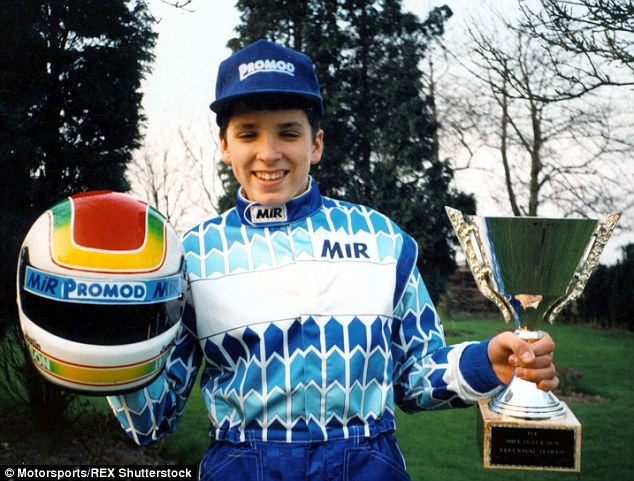 Throwback: Justin Wilson  as a 15-year-old driver at his family home near Sheffield, England in 1993