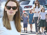 Jennifer Garner _and and new nanny- takes kids to Farmers market after hectic month during which her marriage fell apart following alleged extra marital affairs including one with their nanny Christine Ouzounian by her husband Ben Affleck august 30, 2015 X17online.com