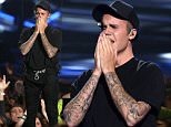 Justin Bieber reacts after performing at the MTV Video Music Awards at the Microsoft Theater on Sunday, Aug. 30, 2015, in Los Angeles. (Photo by Matt Sayles/Invision/AP)