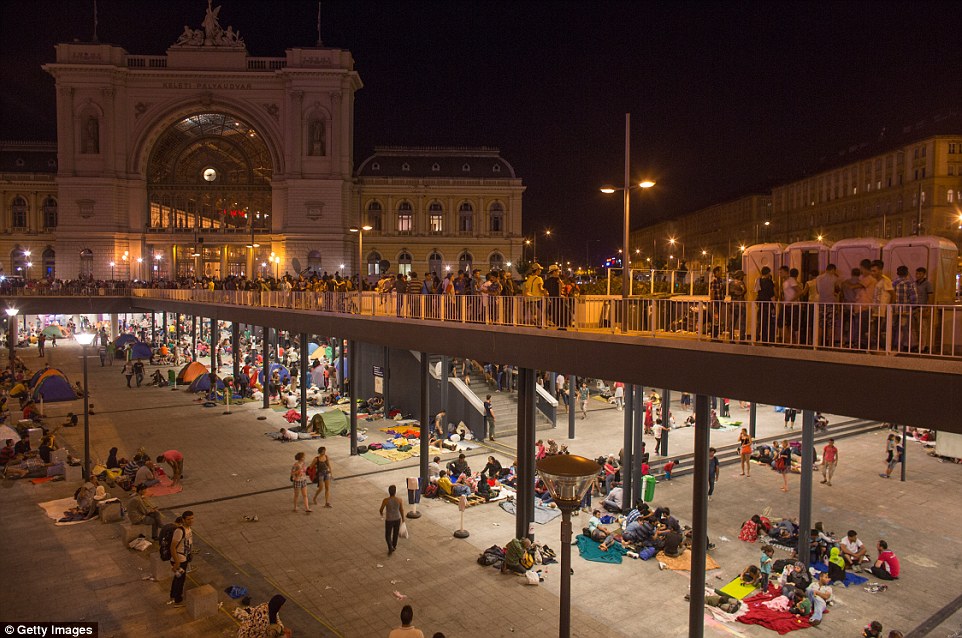 Thousands of people are sleeping on the streets outside Budapest's Eastern Railway Terminus tonight, after Hungary closed the station to migrants on Tuesday