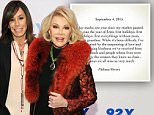 NEW YORK, NY - JANUARY 22:  Joan Rivers (R) and daughter Melissa Rivers attend An Evening With Joan And Melissa Rivers at 92nd Street Y on January 22, 2014 in New York City.  (Photo by Ilya S. Savenok/Getty Images)