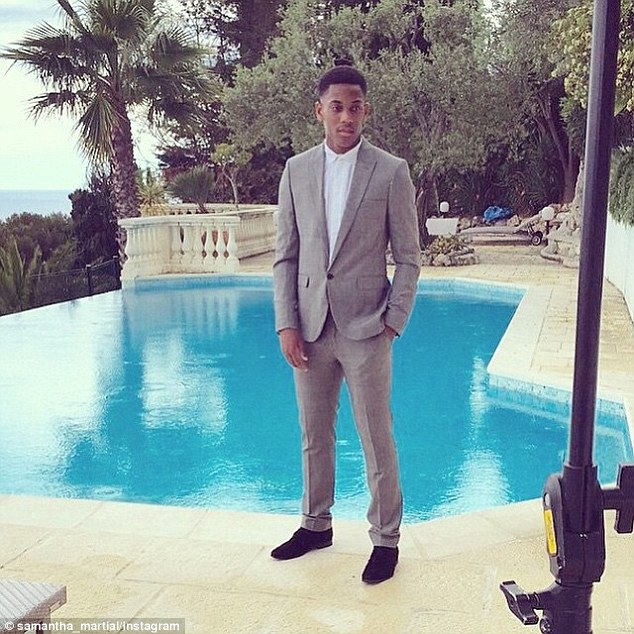 Martial's wife posted this picture on Instagram, as the footballer prepared for a photo shoot for a French magazine