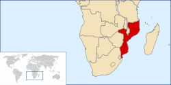 Мозамбик орналасуы