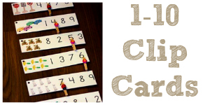 Preschool Math Printable Number Clip Cards