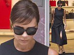 MUST BYLINE: EROTEME.CO.UK
Victoria Beckham wears one of her own designer dresses from her Autumn/Winter 2015 collection while enjoying some retail therapy.
EXCLUSIVE    September 6,  2015
Job: 150906L1  London, England
EROTEME.CO.UK
44 207 431 1598
Ref:  341629