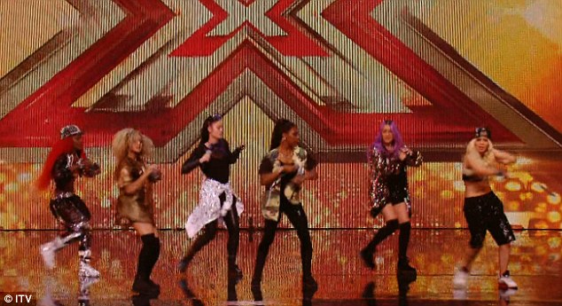 Work it: Flaunting their diverse styles in an assortment of glittery baggy pants, studded caps and skin tight leggings, the girl band stunned with their talented performance 
