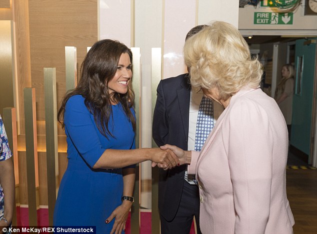 Saying hello: The Duchess is introduced to Good Morning Britain presenter Susanna Reid