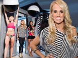 Carrie Underwood, center, attends the fashion presentation for her CALIA fitness and lifestyle line during York Fashion Week on Thursday, Sept. 10, 2015 in New York. (Photo by Charles Sykes/Invision/AP)