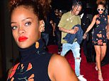Rihanna and Travis Scott were seen partying together at Up and Down Nightclub on Saturday. Rihanna looked stunning in a slender black dress with orange floral accents. She donned white vintage Sunglasses as she left the club with Travis and her pal Melissa\n\nPictured: Rihanna, Travis Scott\nRef: SPL1124679  130915  \nPicture by: 247PAPS.TV / Splash News\n\nSplash News and Pictures\nLos Angeles: 310-821-2666\nNew York: 212-619-2666\nLondon: 870-934-2666\nphotodesk@splashnews.com\n