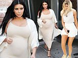 Very pregnant Kim Kardashian leaving flat in NYC sept 13, 2015 X17online.com