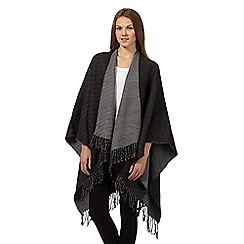 The Collection - Dark grey reversible fringe wrap