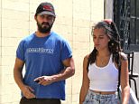 Picture Shows: Shia LaBeouf  August 29, 2015.. .. 'American Honey' actor Shia LaBeouf and a mystery woman hold hands while out for lunch at the Granville Cafe in Sherman Oaks, California. Shia showed off his new Chevy Truck as he left... .. Exclusive All Rounder.. UK RIGHTS ONLY.. .. Pictures by : FameFlynet UK © 2015.. Tel : +44 (0)20 3551 5049.. Email : info@fameflynet.uk.com